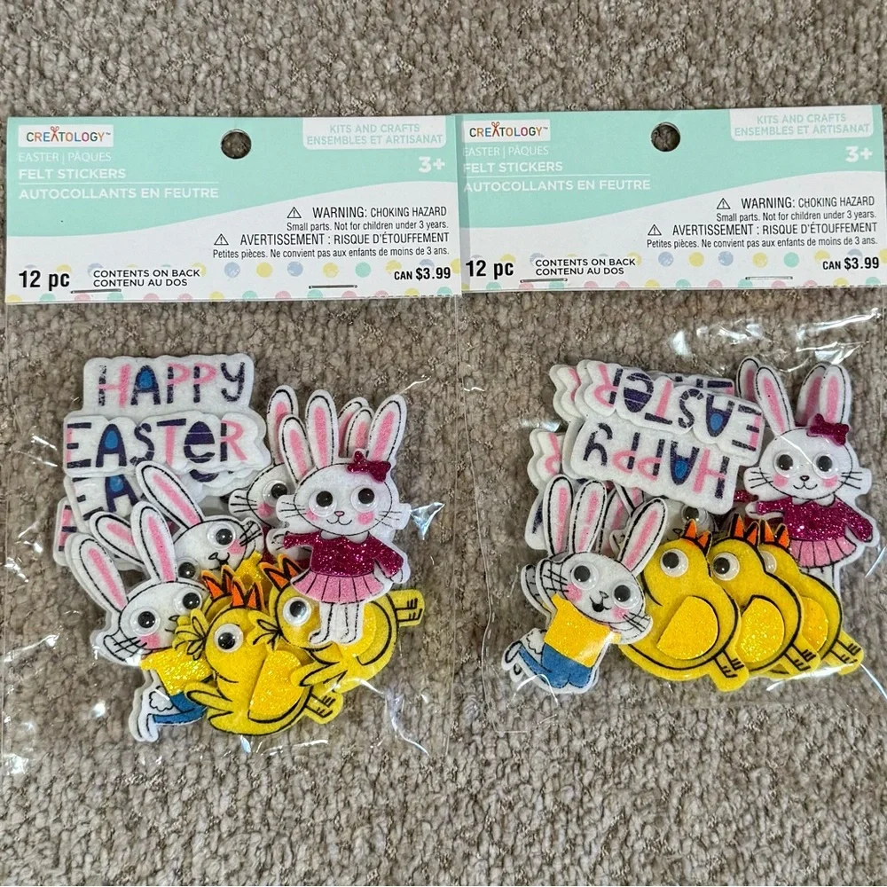 Easter Bunny Figurines Gold and White and Decorations Set